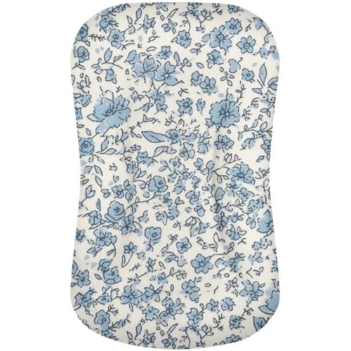 Blue Ditsy Floral Crib Sheets for Boys or Girls Pastoral Style Ditsy Flower Soft and Breathable Crib Mattress Sheet French Countryside Baby Cradle Mattress Sheets