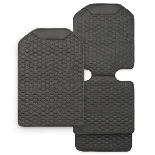 Black Hexy Car Seat Protector & Car Kick Mat Set (2 Pcs)  |  Owleys