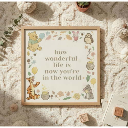 Winnie The Pooh Nursery Wall Art: Gender Neutral Decor Digital Printable - 186, Unframed Poster Size 24x36