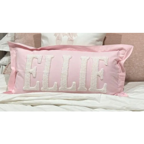 Personalized Nursery Name Pillow Cover with Punch Needle Embroidery, Kid Room Decor, Baby Room Decor, Dorm Room Pillow, Slumber Party Gift