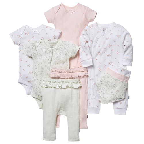 Gerber unisex-baby 9-piece Baby Gift Set for Newborn Boys & Girls – Premium Cotton Baby Essentials Layette Set