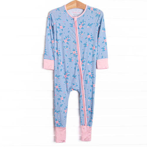 Blue Magnolia Bamboo Zippy Pajama, Blue – Stitchy Fish