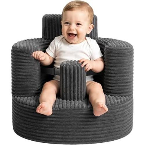 Baby Seats for Infants for Sitting Up 3-24 Months, Sponge Portable Baby Chair for Learning to Sit, Back Support Floor Seat with Seat Belt