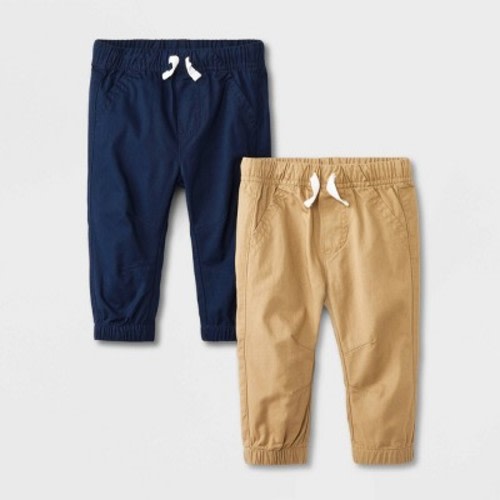 Baby Boys' 2pk Woven Jogger Pants - Cat & Jack™ Tan
