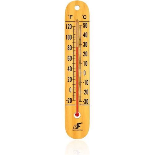 Extra Large 10.5-Inch Wood Thermometer Wall Thermometer Wooden Indoor Thermometer with Double Scales ℉&℃ Household Thermometer for Home Office Warehouse Greenhouse
