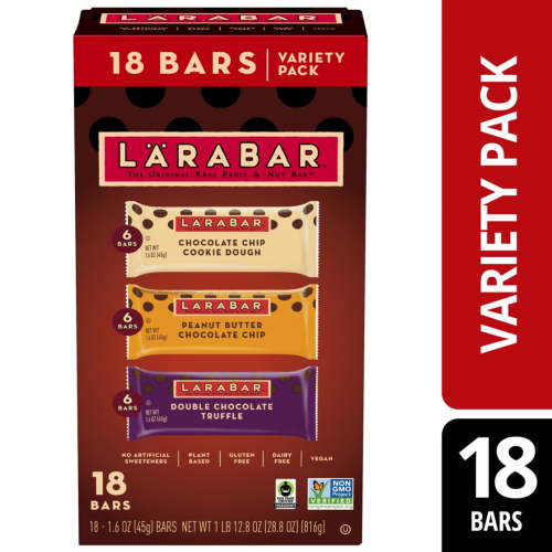 Larabar Chocolate Variety Pack, Fruit and Nut Bars, Gluten Free and Vegan, 28.8 oz, 18 Ct