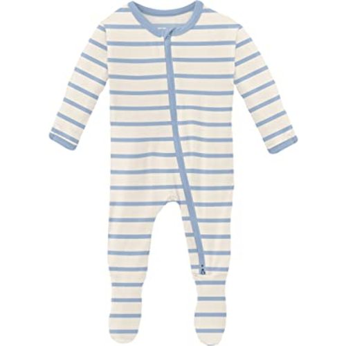 KicKee Pants Stripes Zip Footie Celebration Collection, Boy or Girl One-Piece, Super Soft Baby Clothes