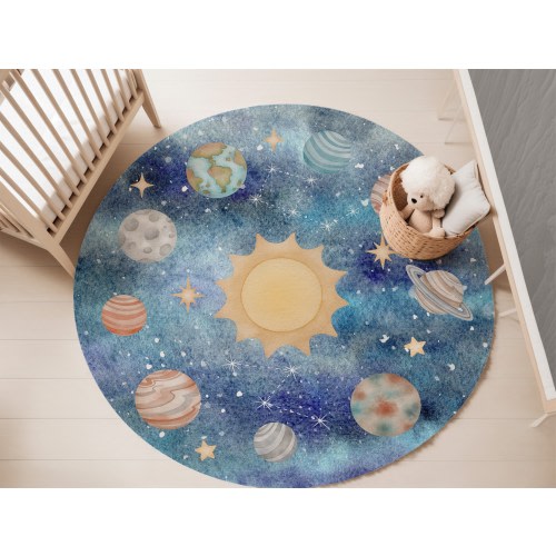 Space Nursery Rug, Planets Rug, Solar System Rug, Sun And Planets Area Rug, Kids Planet Area Rug, Galaxy Nursery Decor, Galaxy Rug, Area Rug