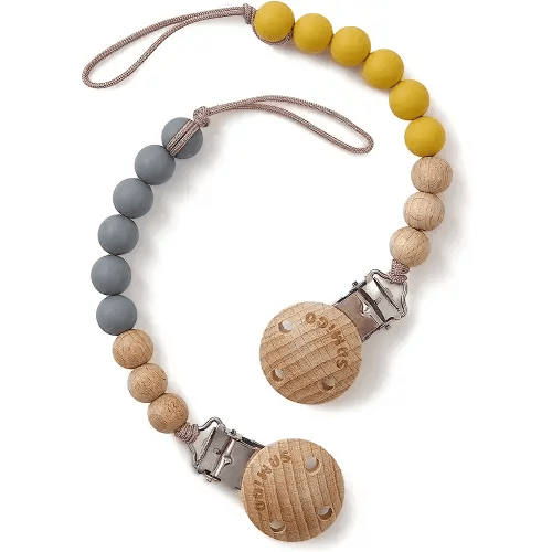 SAMiGO Pacifier Clips Holders Silicone Paci Binky Clips for Baby Boys - 2 Pack