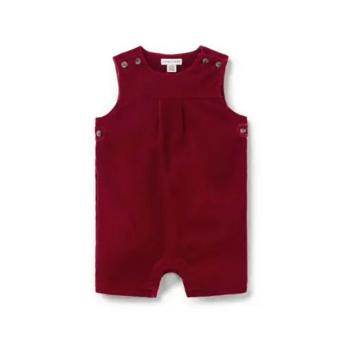 Baby Maroon Berry The Holiday Velvet Baby Romper by Janie and Jack