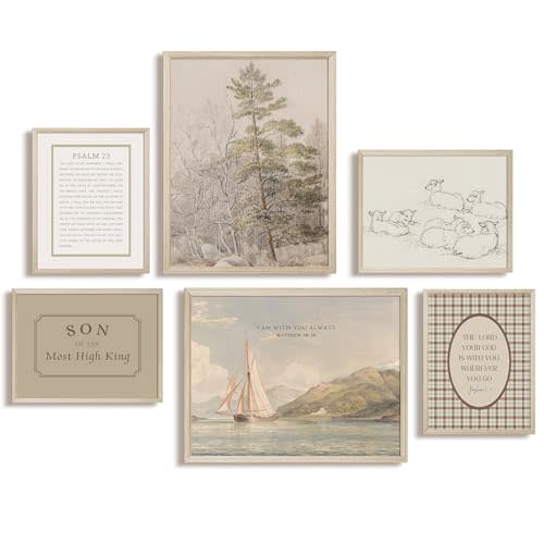 Nursery Christian Wall Art Decor Vintage Bible Verse Posters Baby Boy Nursery Canvas Wall Decor Kids Scripture Pictures Religious Playroom Prints Christian Artwork for Bedroom 8x10x6 Inch Wood Framed