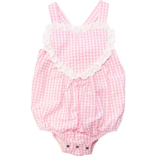 Pippa & Julie Seersucker Heart Romper | Nordstromrack