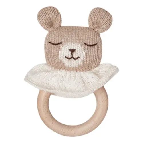 Main Sauvage - Teddy bear teething ring - Sand | Smallable
