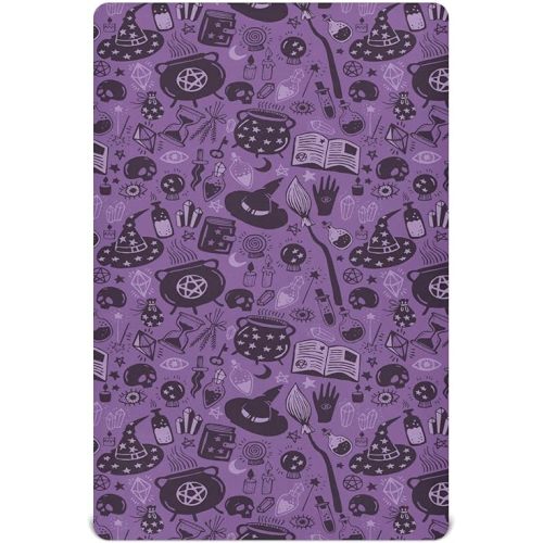 Fitted Crib Sheets for Boys Girls, Halloween Witch Soft Breathable Mattress Cover for Standard Crib & Toddler Bed Mattress, 52 * 28 in.