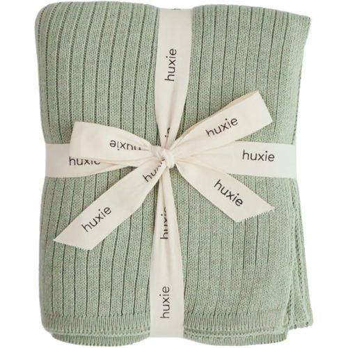 Knitted Organic Cotton Baby Blanket- Swaddle Blanket, 30" x 40" Soft Receiving Blanket for Newborn (Roman Green)