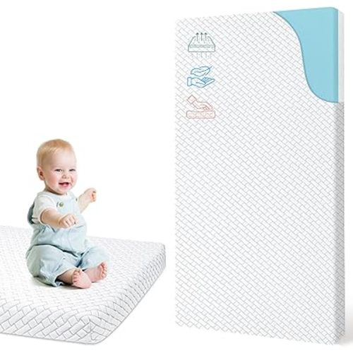 Crib Mattress Dual-Sided Memory Foam 52"x27.5" Toddler Bed Mattresses, Breathable Removable Cover with Non-Slip Bottom, Baby Mattress for Crib, Standard Size,CertiPUR-US Certified