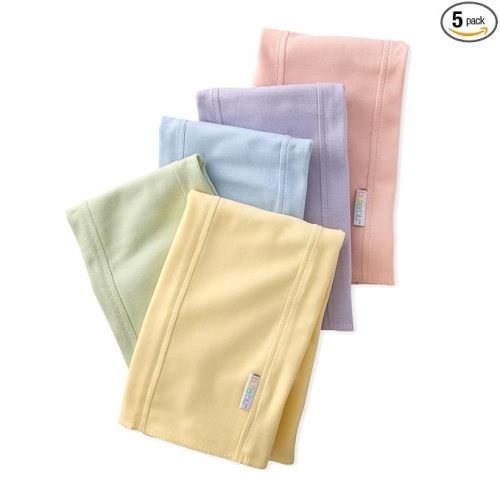 Bailey 5-Pack Burp Cloths 100% Organic Cotton Knit for Newborn & Baby Boys & Girls, Haze, One Size