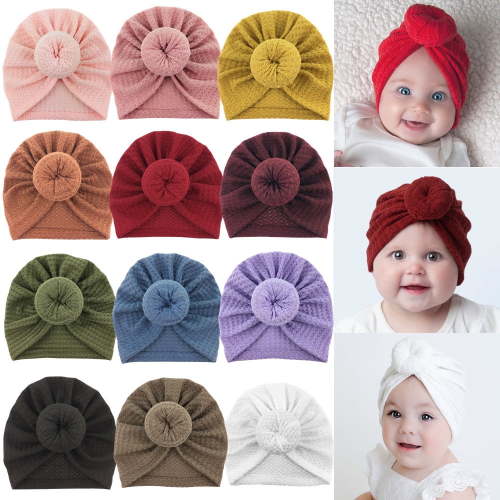 Dalrosia Baby Hats Newborn Baby Girls Turban Hospital Hat Infant Toddler Kid Hat Big Hair Bow Top Knot Head Wrap