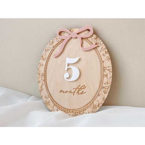 Baby Month Milestone Girl Baby Milestone Card Baby Girl Nursery Decor Personalized Baby Milestone Marker Gift Baby Girl Milestone Sign Bow