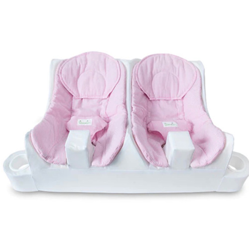 Table For Two - Twin Feeding System-Seersucker Pink