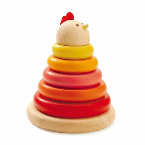 DJECO Early Learning Cachempil Hen Wooden Stacking Toy