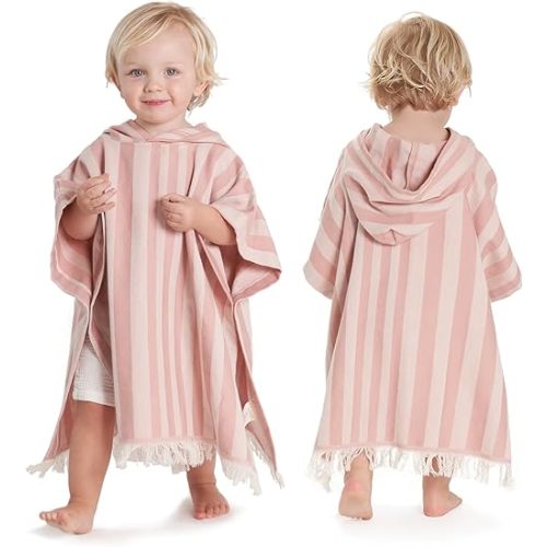 Stylish Hooded Beach Towel for Kids - Soft Cotton Poncho for Toddlers 1-3