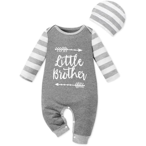 Newborn Boy Clothes Stripe Sleeve Romper Outfits for Infant Cute Baby Boy Clothes 0-9 Months