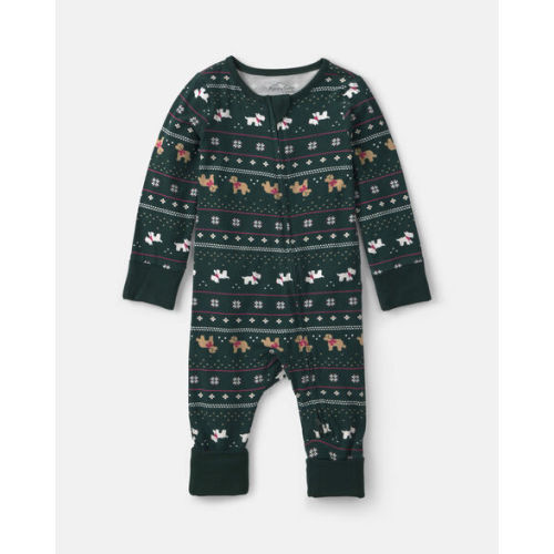 Baby Fair Isle PurelySoft™ 2-Way Zip Sleep & Play Pajamas - Green | Carter's
