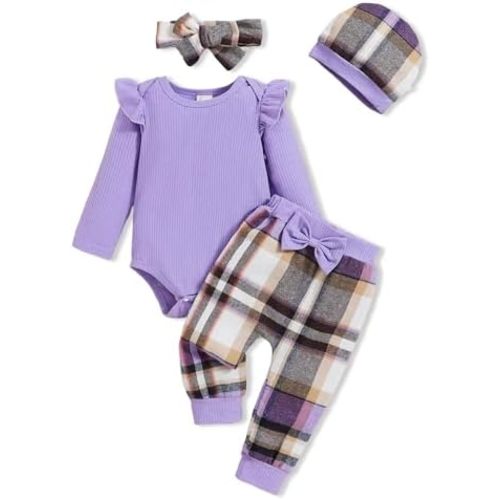 Baby Girl Clothes Newborn Infant Outfits Cute Summer Clothes Spring Romper Set+Hat+Headband