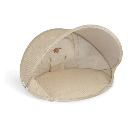Small pop-up beach tent Tea Stripe | Beige
