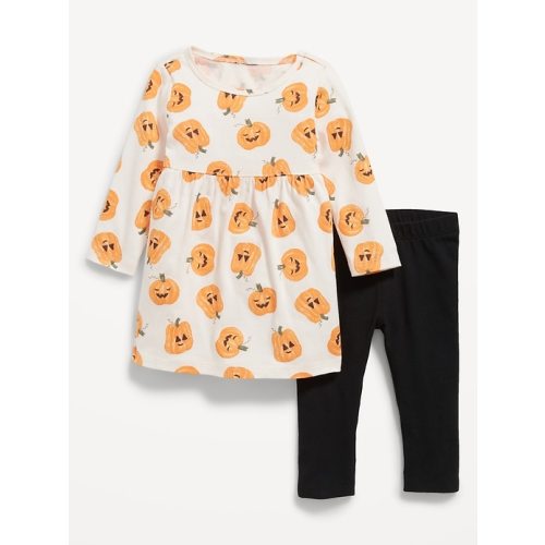 Printed Dress &amp; Leggings Set for Baby