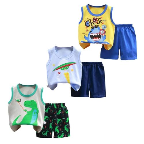 Toddler Boys Clothes for Baby Boy Summer Outfits Sleeveless Tank Top and Shorts Set 1-4t
