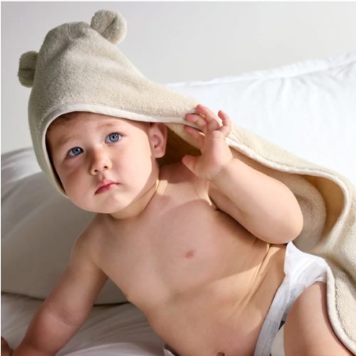 Organic Hooded Baby Towel with Ears (Natural)