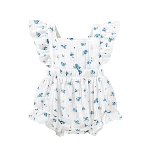 Happy Town Newborn Baby Girl Clothes Infant Summer Romper Sleeveless Floral Cute Outfits One Piece Jumpsuit Bodysuit