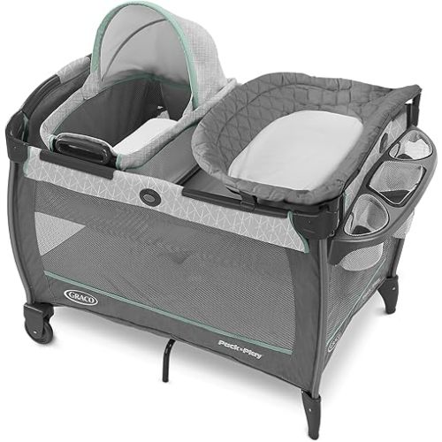 Graco Pack 'n Play Close2Baby Bassinet Playard Features Portable Bassinet Diaper Changer and More, Derby
