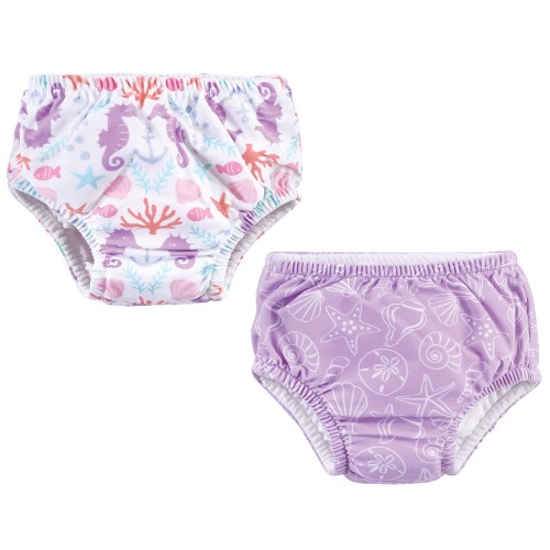 Hudson Baby Infant Girl Swim Diapers, Sea Shells