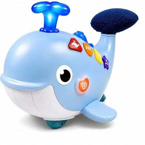 Baby Toys 6-12 Months, Moving Musical Whale Learning Toy, ABC 123 & Lights