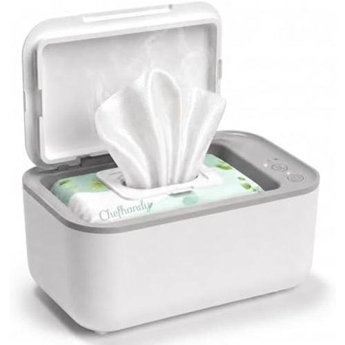 Chefhandy Baby Wipe Warmer, 3-Level Temperature Control, Silent & Even Heating, Large Capacity Wipes Dispenser for Babies & Adults, White