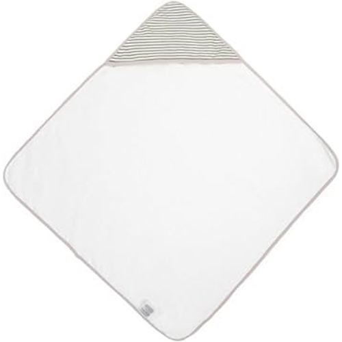 Little Unicorn Premium Infant Hooded Bath Towel| Soft & Absorbent Cotton & Terry Fabric for Newborns (Grey Stripe)