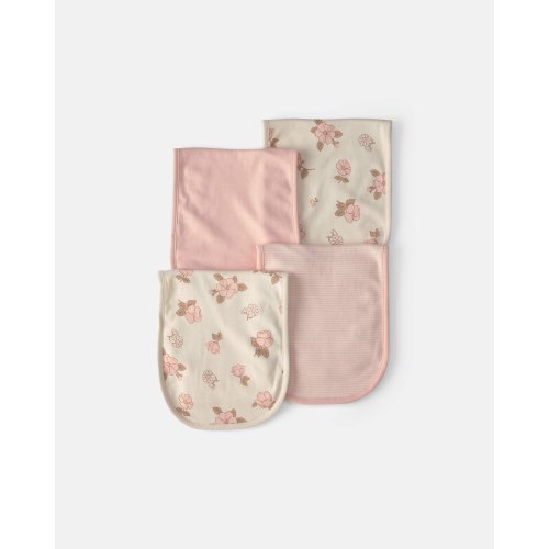 Baby Girl 4-Pack Floral Burp Cloths
