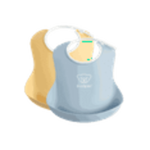 BabyBjorn Baby Bib 2-Pack, Powder Yellow/Powder Blue
