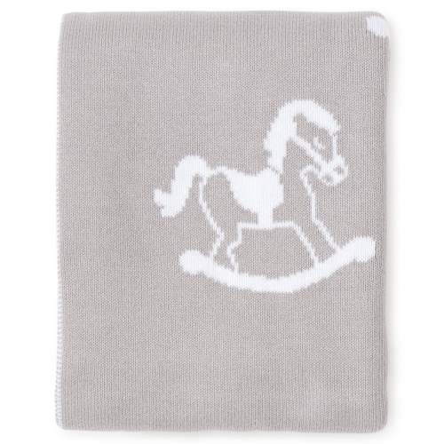 Silver Rocker Knit Novelty Blanket