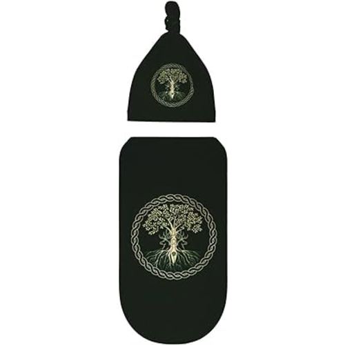 Baby Newborn Swaddle Blanket with Beanie Hat- Norse Viking Goddess Wiccan Wicca Pagan Receiving Blanket Sleep Sack for Girls Boys Infant Gifts