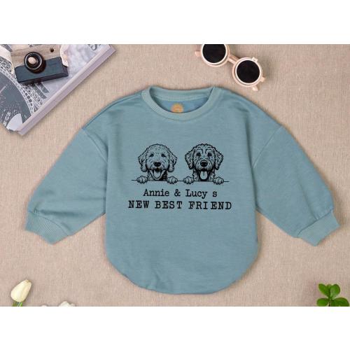 Pet's New Best Friend Romper, Custom Dog's Romper, Custom Name Baby Bodysuit, Baby Shower, Cute Kid Gift, Personalized Dog Name, Infant