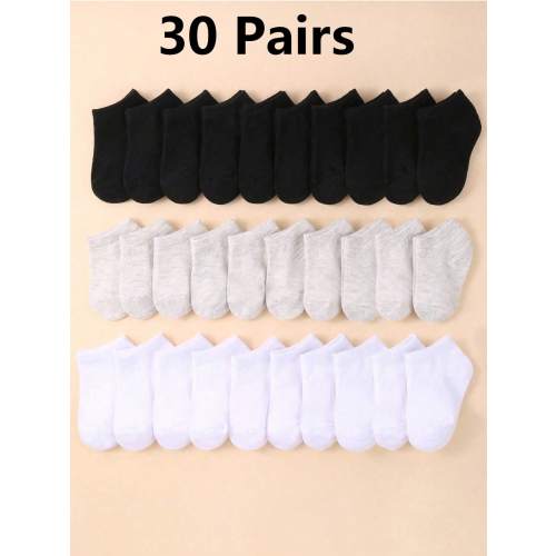 30/20/12/5/1 Pairs Black, White And Gray Baby Boat Socks Set. Comfortable And Breathable Sports Short Socks, Suitable For Daily Wear And As Gifts. Newborn Crawling Socks. 0-36 Months Newborn And Toddler, Outfit Matching, Baby Essentials. Baby Supplies, Ne