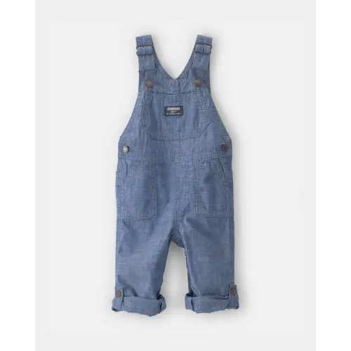 Baby Boy Chambray Cuffed Overalls - Medium Wash - OshKosh B'gosh | Carter's