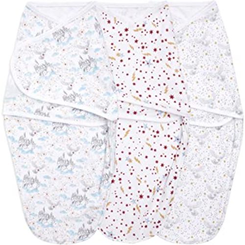 aden + anais, Cotton Knit Baby Wrap, Newborn Wearable Swaddle Blanket, 3 Pack, Multicolor Harry Potter, 0-3 Months