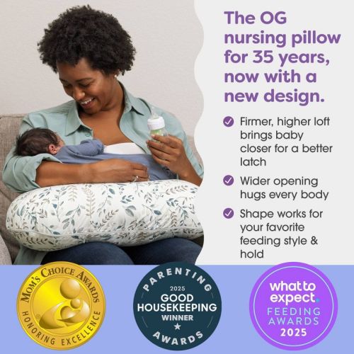 Boppy Nursing Pillow - Gray Beige Leaves