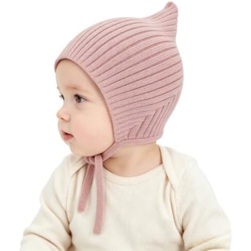 Baby Boys Hat Knitted Toddler Girls Winter Hats Windproof Strap