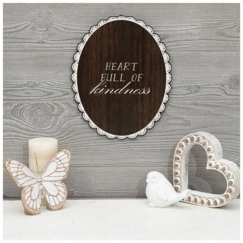 Heart Full Of Kindness Scalloped Wood Wall Decor